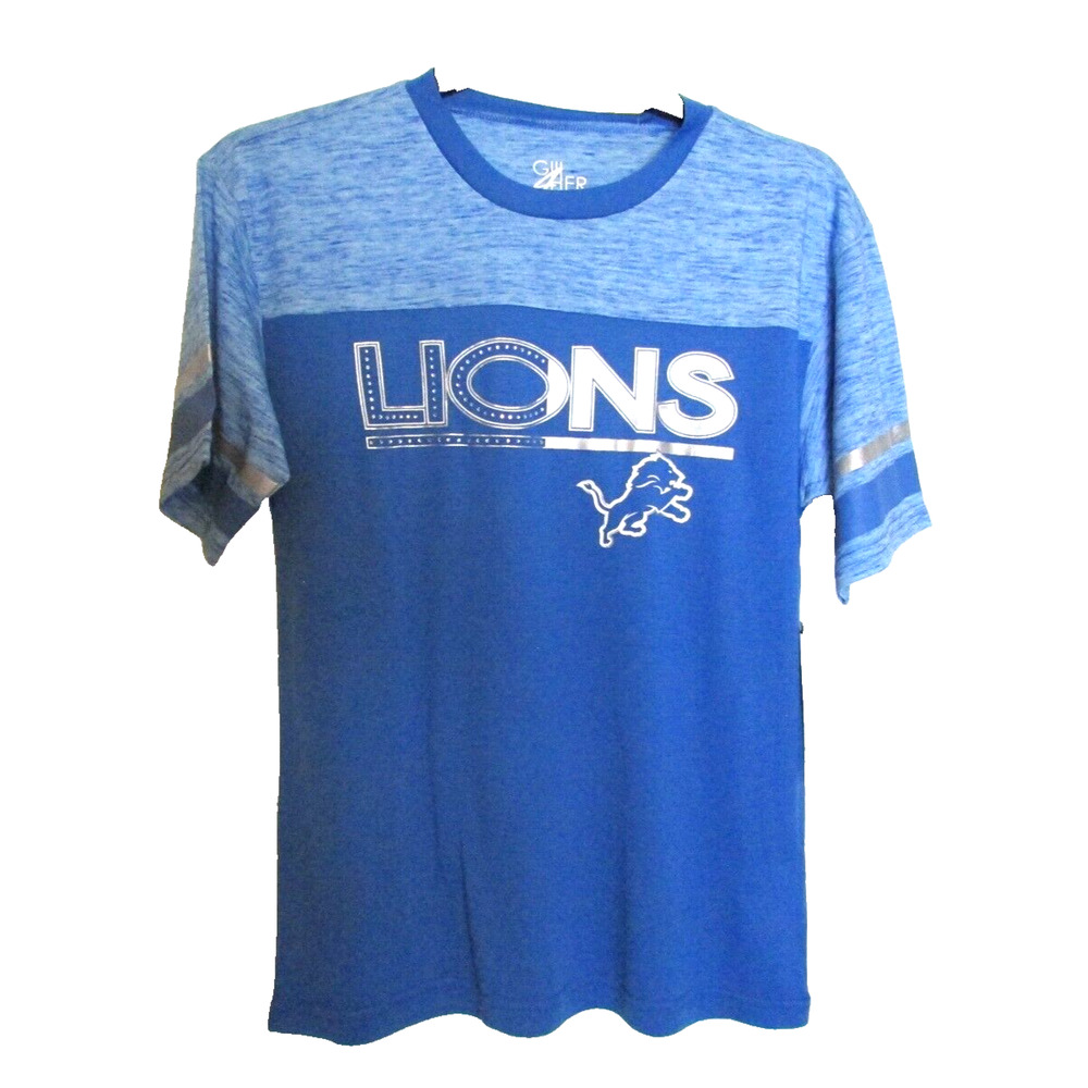 Detroit Lions by Carl Banks NFL Women's crew Neck T-Shirt glitter Medium NWT